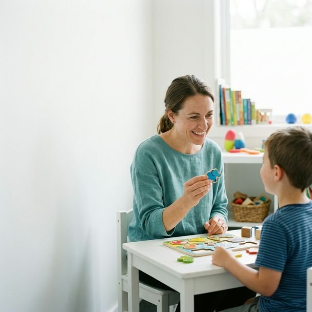Happy children in therapy